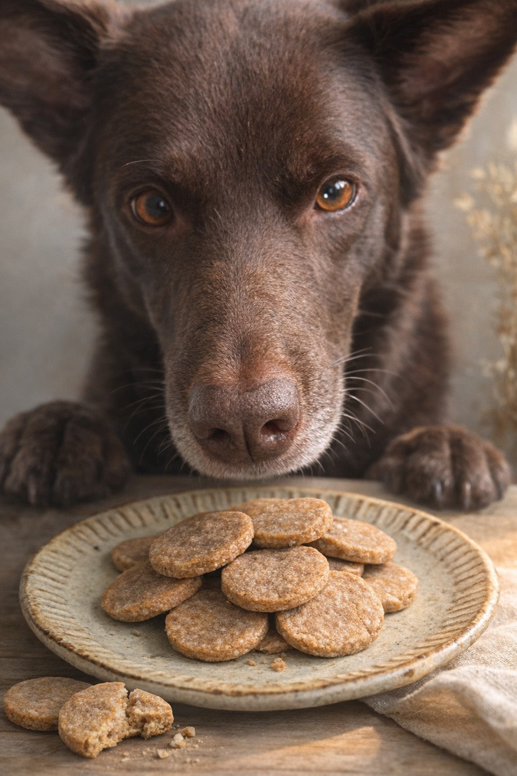 犬用グルテンフリー酵母クッキー(袋入り) 50g (燻製レバー)